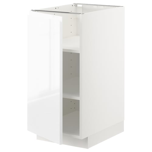 METOD Unterschrank mit Böden, weiß/Voxtorp Hochglanz/weiß, 40x60 cm