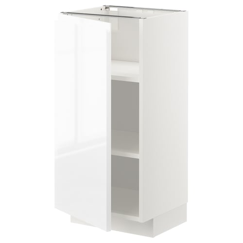 METOD Unterschrank mit Böden, weiß/Voxtorp Hochglanz/weiß, 40x37 cm