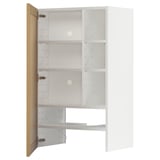 METOD Wandschrank f Dunstabzug/Boden/Tür, weiß/Forsbacka Eiche, 60x100 cm