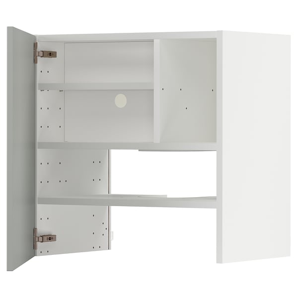 METOD Wandschrank f Dunstabzug/Boden/Tür, weiß/Havstorp hellgrau, 60x60 cm