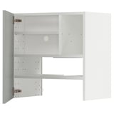 METOD Wandschrank f Dunstabzug/Boden/Tür, weiß/Havstorp hellgrau, 60x60 cm