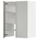 METOD Wandschrank f Dunstabzug/Boden/Tür, weiß/Havstorp hellgrau, 60x80 cm