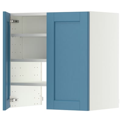 METOD Wandschrank f Dunstabzug/Boden/Tür, weiß/Lerhyttan blau, 60x60 cm