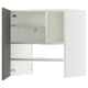 METOD Wandschrank f Dunstabzug/Boden/Tür, weiß/Nickebo matt graugrün, 60x60 cm
