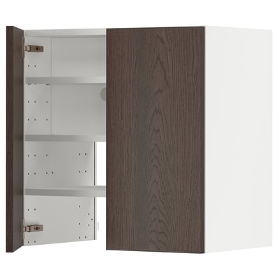 METOD Wandschrank f Dunstabzug/Boden/Tür, weiß/Sinarp braun, 60x60 cm