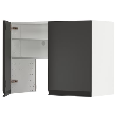 METOD Wandschrank f Dunstabzug/Boden/Tür, weiß/Upplöv matt anthrazit, 80x60 cm