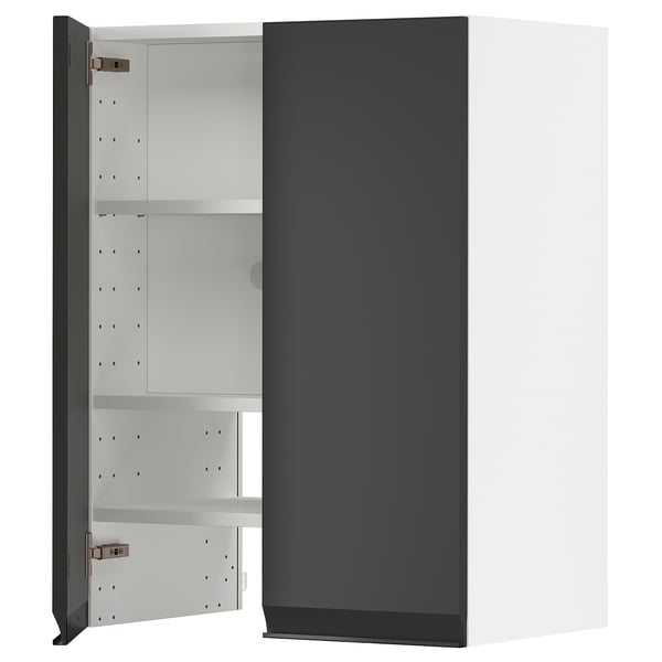 METOD Wandschrank f Dunstabzug/Boden/Tür, weiß/Upplöv matt anthrazit, 60x80 cm