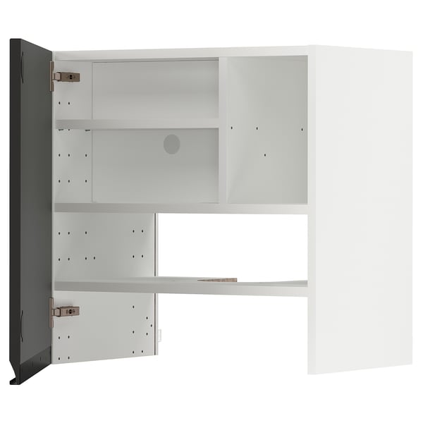 METOD Wandschrank f Dunstabzug/Boden/Tür, weiß/Upplöv matt anthrazit, 60x60 cm