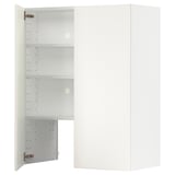 METOD Wandschrank f Dunstabzug/Boden/Tür, weiß/Vallstena weiß, 80x100 cm