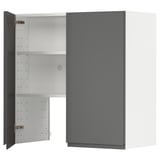 METOD Wandschrank f Dunstabzug/Boden/Tür, weiß/Voxtorp dunkelgrau, 80x80 cm
