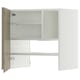 METOD Wandschrank f Dunstabzug/Boden/Tür, weiß/Voxtorp Hochglanz dunkel graubraun, 60x60 cm