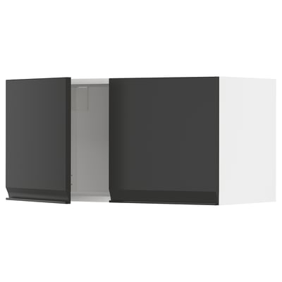 METOD Wandschrank mit 2 Türen, weiß/Upplöv matt anthrazit, 80x40 cm