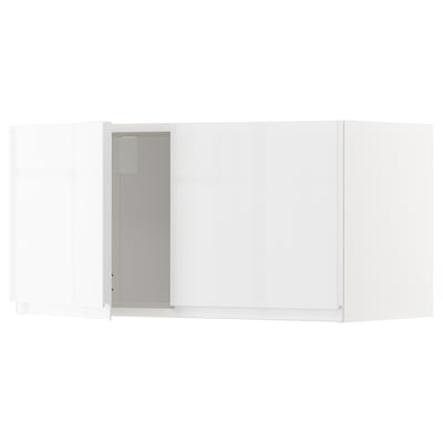 METOD Wandschrank mit 2 Türen, weiß/Voxtorp Hochglanz/weiß, 80x40 cm