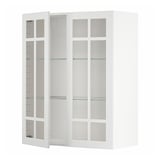 METOD Wandschrank mit Böden/2 Glastüren, weiß/Stensund weiß, 80x100 cm