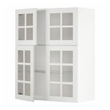 METOD Wandschrank mit Böden/4 Glastüren, weiß/Stensund weiß, 80x100 cm