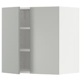 METOD Wandschrank mit Böden und 2 Türen, weiß/Havstorp hellgrau, 60x60 cm