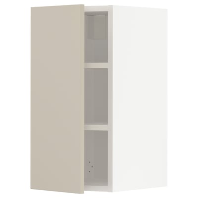 METOD Wandschrank mit Böden, weiß/Havstorp beige, 30x60 cm