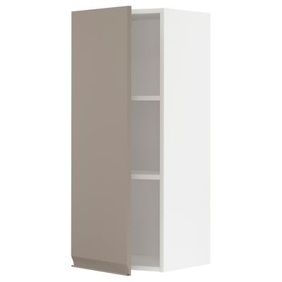 METOD Wandschrank mit Böden, weiß/Upplöv matt dunkelbeige, 40x100 cm