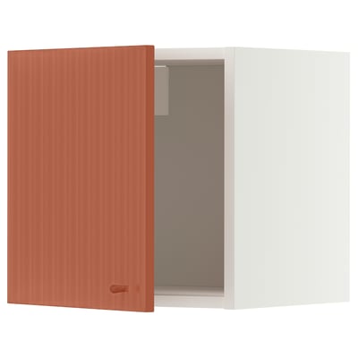 METOD Wandschrank, weiß/Terrsjö Wellenmuster rotbraun, 40x40 cm