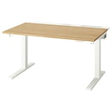 MITTZON Schreibtisch sitz/steh, elektrisch Eichenfurnier/weiß, 120x80 cm