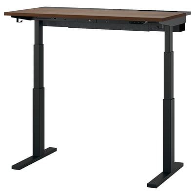 MITTZON Schreibtisch sitz/steh, elektrisch Nussbaumfurnier/schwarz, 120x60 cm