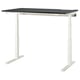 MITTZON Schreibtisch sitz/steh, elektrisch schwarz gebeiztes Eschenfurnier/schwarz weiß, 140x80 cm