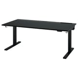 MITTZON Schreibtisch sitz/steh, elektrisch schwarz gebeiztes Eschenfurnier/schwarz, 160x80 cm