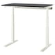 MITTZON Schreibtisch sitz/steh, elektrisch schwarz gebeiztes Eschenfurnier/weiß, 120x80 cm