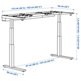 MITTZON Untergest. f Schreibtisch sitz/steh, elektrisch/schwarz, 120/140/160x60 cm