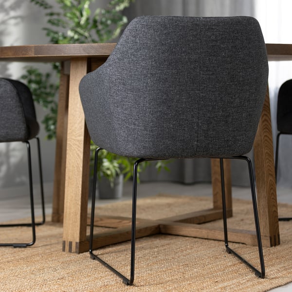 MÖRBYLÅNGA / TOSSBERG Tisch und 4 Stühle, Eichenfurnier braun las./Gunnared dunkelgrau schwarz, 145 cm
