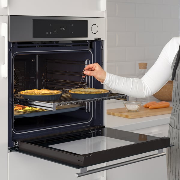 MUTEBO Heißluftofen mit Dampfgaren, IKEA 700 stahlfarben