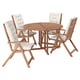 Option: NÄMMARÖ Tisch+4 Hochlehner/außen, hellbraun lasiert/Kuddarna helles Graubeige, 130 cm
