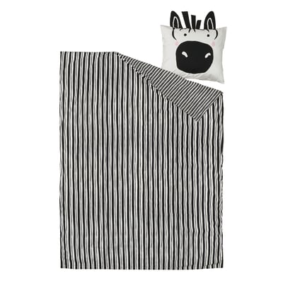 NATTHÄGER Bettwäsche-Set, 2-teilig, schwarz weiß/Zebra, 150x200/50x60 cm