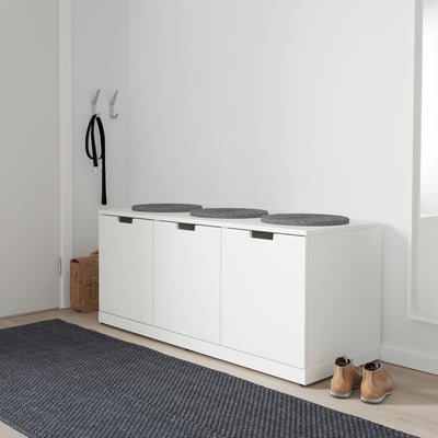 NORDLI Kommode mit 3 Schubladen, weiß, 120x54 cm