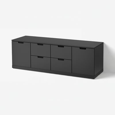 NORDLI Kommode mit 6 Schubladen, anthrazit, 160x54 cm