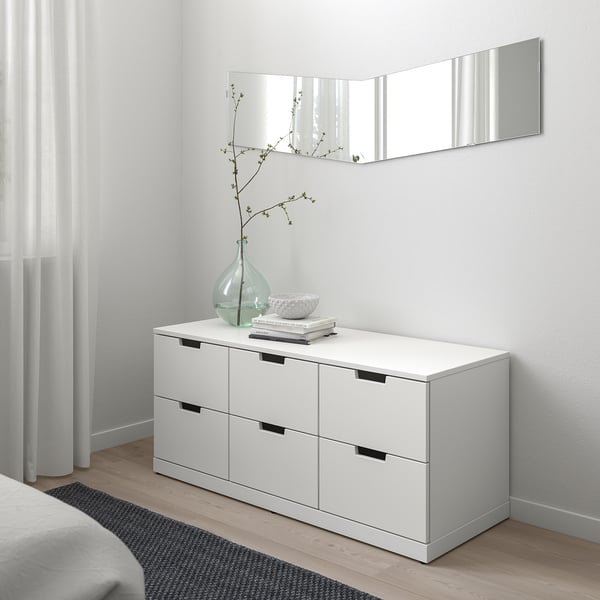 NORDLI Kommode mit 6 Schubladen, weiß, 120x54 cm