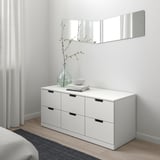 NORDLI Kommode mit 6 Schubladen, weiß, 120x54 cm