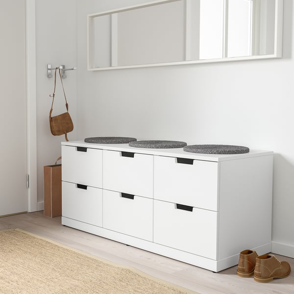NORDLI Kommode mit 6 Schubladen, weiß, 120x54 cm