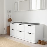 NORDLI Kommode mit 6 Schubladen, weiß, 120x54 cm