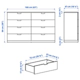 NORDLI Kommode mit 8 Schubladen, anthrazit, 160x99 cm
