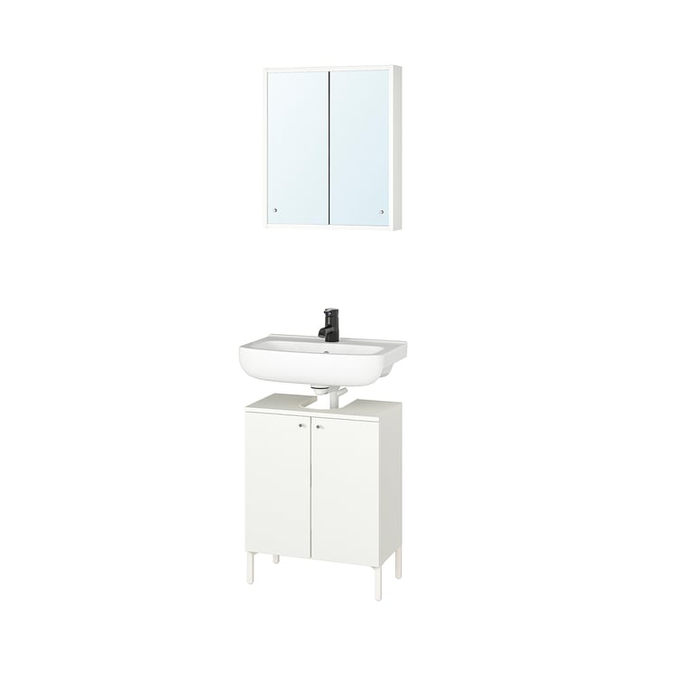 NYSJÖN / BJÖRKÅN Badeinrichtung 5-tlg. - weiß/SALJEN Hahn - IKEA Schweiz