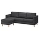 PÄRUP 3er-Sofa mit Récamiere, Gunnared dunkelgrau