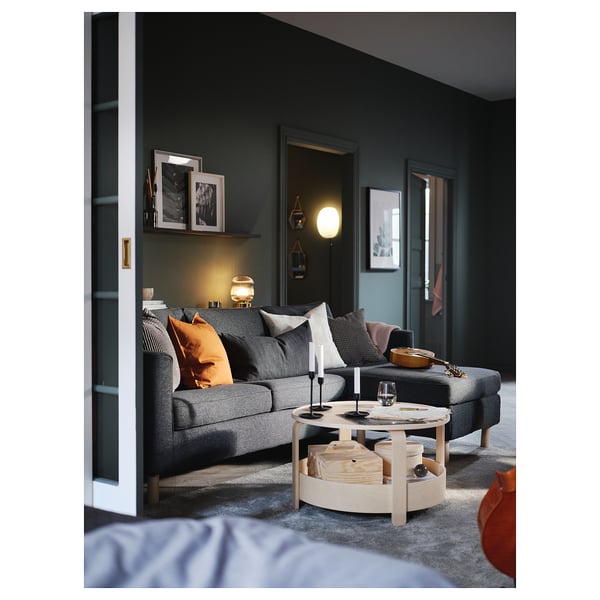PÄRUP 3er-Sofa mit Récamiere, Gunnared dunkelgrau