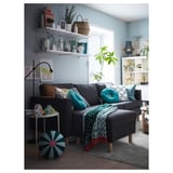 PÄRUP 3er-Sofa mit Récamiere, Gunnared dunkelgrau