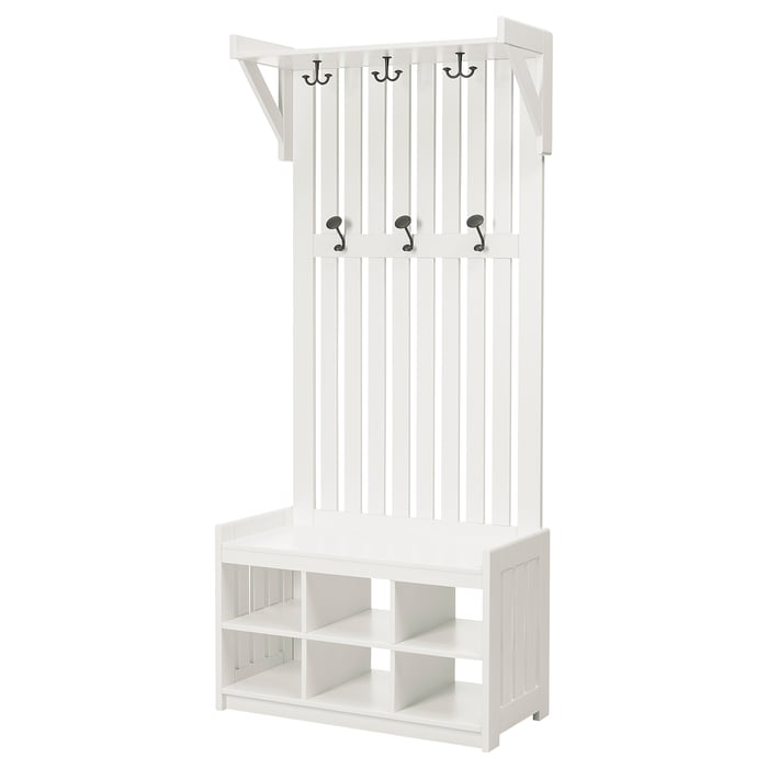 PANGET Garderobenständer mit Bank, weiss, 85x41x200 cm IKEA Schweiz