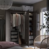 PAX / BERGSBO Kleiderschrank, dunkelgrau/dunkelgrau, 150x60x201 cm