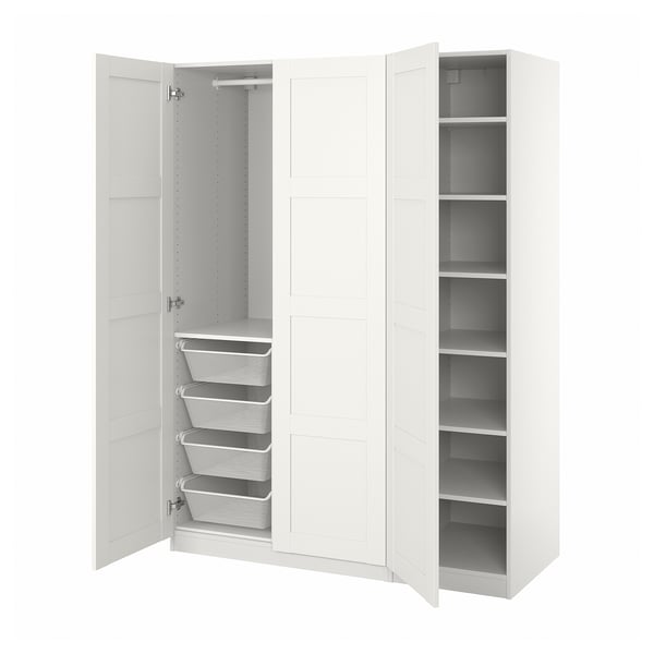 PAX / BERGSBO Kleiderschrank, weiß/weiß, 150x60x201 cm