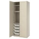 PAX / BERGSBO Schrankkombination, graubeige/graubeige, 100x60x236 cm