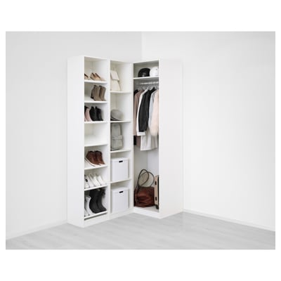 PAX / FLISBERGET Eckkleiderschrank, weiß/hellbeige, 161/88x236 cm