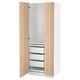 Option: PAX / FORSAND Schrankkombination, weiß/Eicheneff wlas, 75x60x201 cm